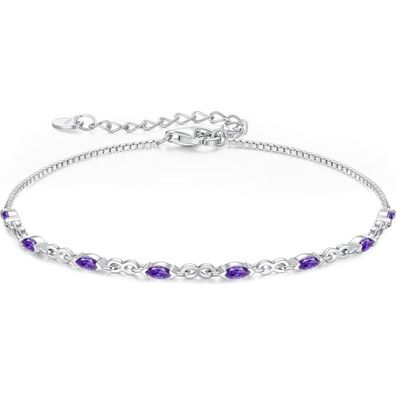 CDE Infinity Armband Silber 925 Damen mit Zirkonia Geburtsstein, verstellbare