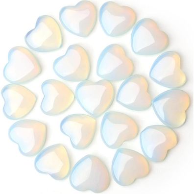 Xiannvxi 20Pcs Opal Kristall Herzen Schmucksteine für Meditation und Heilung
