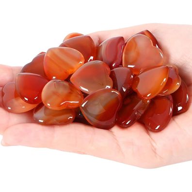 Xiannvxi 20Pcs Karneol Herz Heilkristalle für die Heilung, Meditation und
