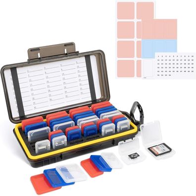 Kiorafoto Speicherkartenetui für 24 SD & 18 Micro SD Karten - Wasserabweisend