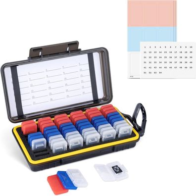 Kiorafoto Micro-SD Kartenetui für 54 Karten, transparent, wasserdicht, stoßfest