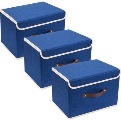 TYEERS Faltbare Aufbewahrungsbox mit Deckel, Stoff, Waschbar, 38x25x25 cm, 3