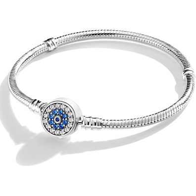 Symretie Damen Schlangen Gliederarmband 925 Sterling Silber Charm Armband 18CM