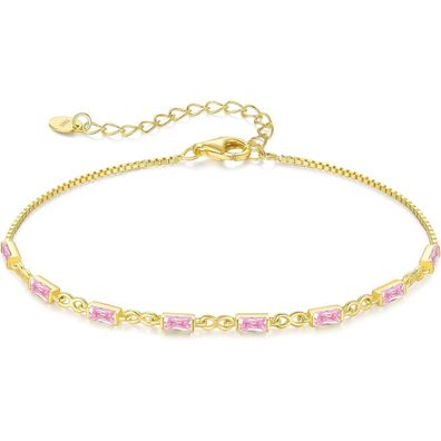 CDE Damen Armband 925 Sterling Silber 14k Vergoldet Zirkonia Infinity