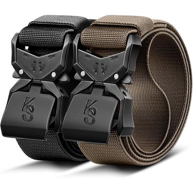 Kemisant Taktischer Gürtel Herren 2er Pack, Militär Arbeitsgürtel