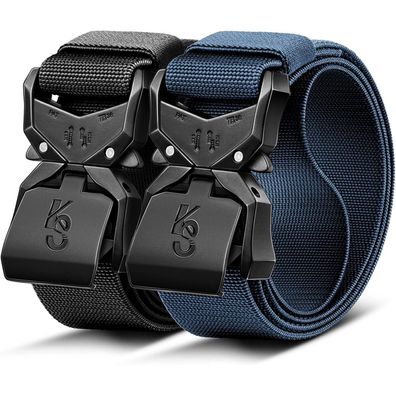 Kemisant Taktischer Gürtel Herren 2er Pack, 38mm, Schnellverschluss