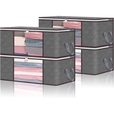 Vieshful 4er Set faltbare Aufbewahrungstaschen 35L mit Sichtfenster und