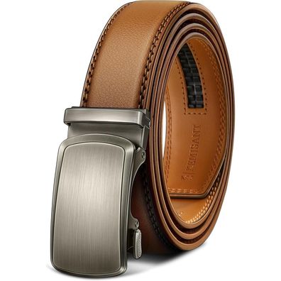 Kemisant Herren Gürtel Leder mit Automatikschließe, 35mm Breit, Verstellbar bis