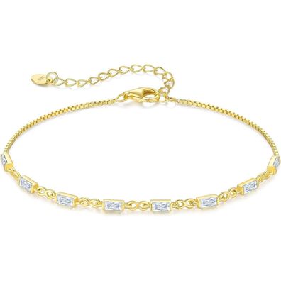 CDE Damen Armband 925 Sterling Silber 14k Vergoldet Zirkonia Infinity
