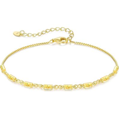 CDE Damen Armband 925 Sterling Silber 14k Vergoldet Zirkonia Infinity