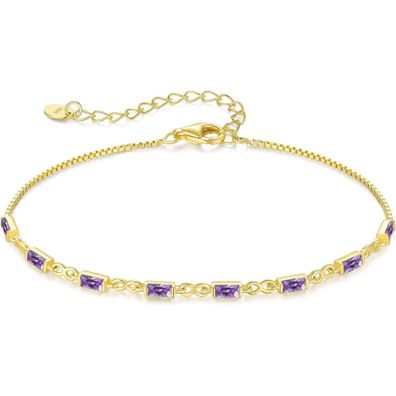 CDE Damen Armband 925 Sterling Silber 14k Vergoldet Zirkonia Infinity