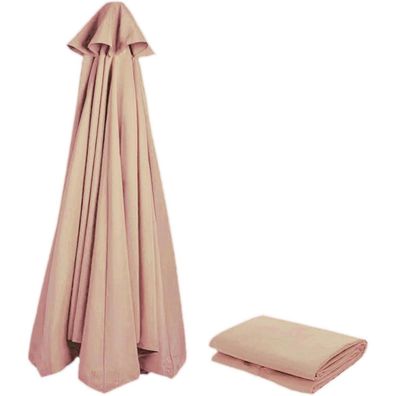 Nafgqiy Sonnenschirm Ersatzbezug 230cm 6 Streben Champagnerfarbe Stoff UV