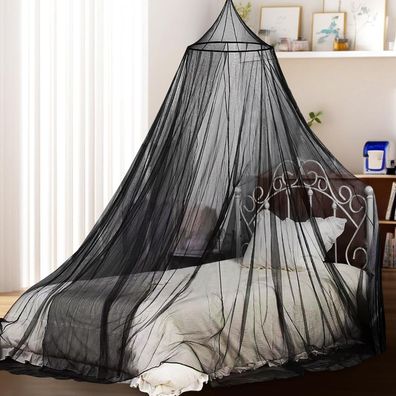 Fftanxs Moskitonetz für Doppelbetten und Einzelbetten, Schwarz, 0.6x2.5x10.5m