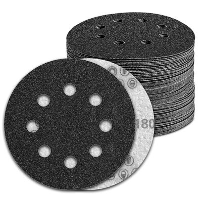 Kongming 100x Nassschleifpapier 125mm Klett 8 Loch Körnung 180 für