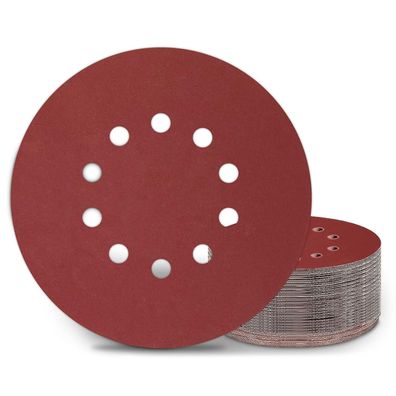 Kongming 25tlg Schleifpapier 225mm Klett P400 10 Loch für Trockenbauschleifer
