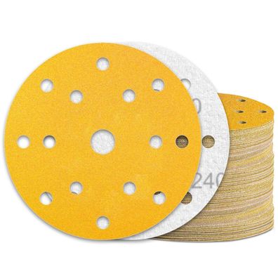 Kongming 60er Schleifpapier 150mm Klett Körnung 240, 15 Loch für