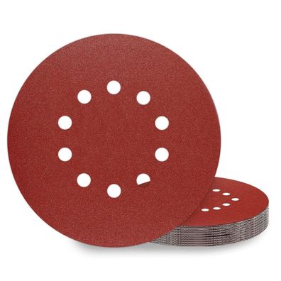 Kongming 10 Stück Schleifpapier 225mm Klett P150 10 Loch für