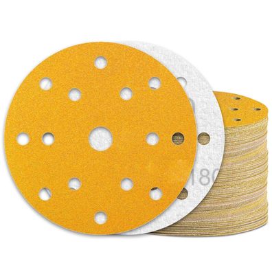 Kongming 60x Schleifpapier 150mm Klett 180er Körnung, 15 Loch für
