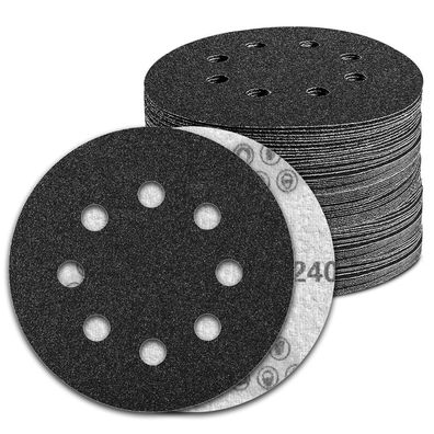 Kongming 100er Packung Nassschleifpapier 125mm Klett 8 Loch Körnung 240 für