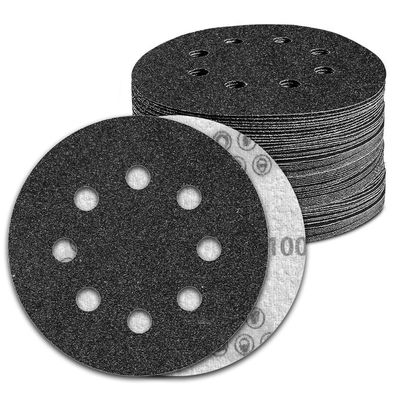 Kongming 100 Stk. Nassschleifpapier 125mm Klett 8 Loch Körnung 100