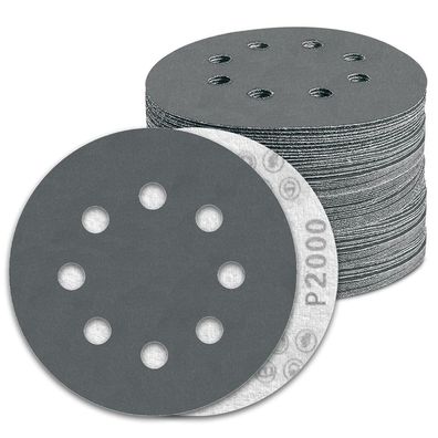 Kongming 100 Stück Nassschleifpapier 125mm Klett 8 Loch Körnung 2000 für