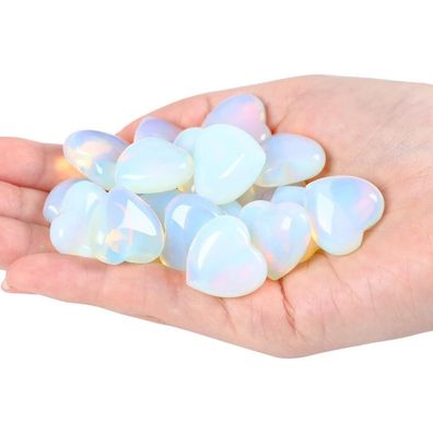 Xiannvxi 10 PC Opal Kristalle Herz Heilkristall Set Poliert Natürliche