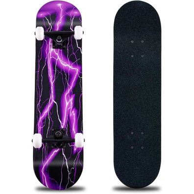 Clyctip Skateboard 31x8 Zoll, 8-lagiges Ahornholz, ABEC-11 Kugellager, 95A