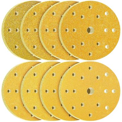 Kongming 80x Schleifpapier 150mm Klett, Körnung MIX, 15 Loch