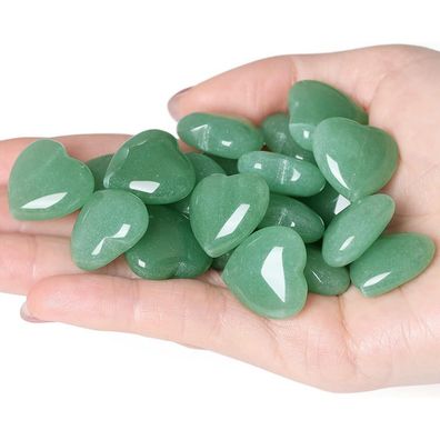 Xiannvxi 10 PC Grüner Aventurin Herz Heilkristall Steine Set Poliert Natürliche