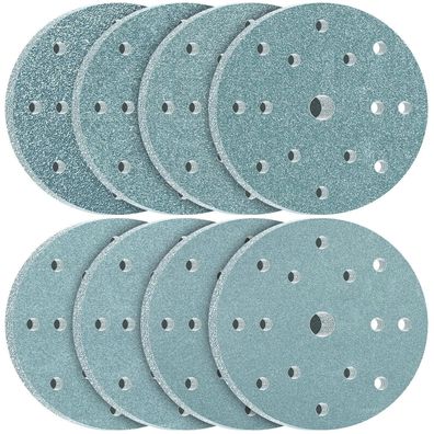 Kongming 80x Schleifpapier 150mm Klett, 15 Loch, Körnung MIX