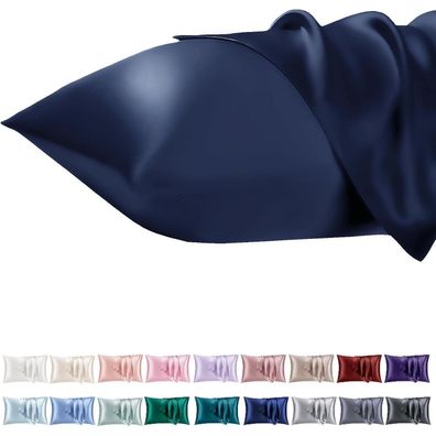 Vielit 2er Set Satin Kissenbezug 40x60 cm mit Reißverschluss, seidig weich