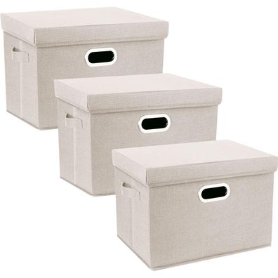 TYEERS Aufbewahrungsbox mit Deckel, Groß, Stoff, Faltbar, Waschbar, 44x30x29