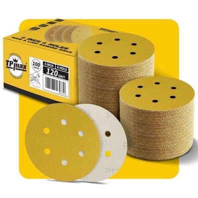 100 Stück 150mm 6 Loch Schleifscheiben 120 Körnung Klett Schleifpapier für