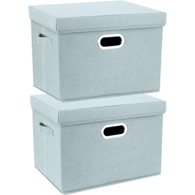 TYEERS Aufbewahrungsbox mit Deckel, Groß, Stoff, Faltbar, Waschbar, 44x30x29