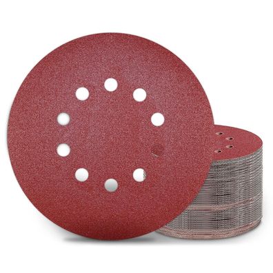 Kongming 50 Stück Schleifpapier 225mm Klett P80 10 Loch für