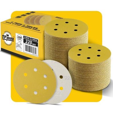 TPmax 100x 150mm 6 Loch Schleifscheiben 220 Körnung Klett für Exzenterschleifer