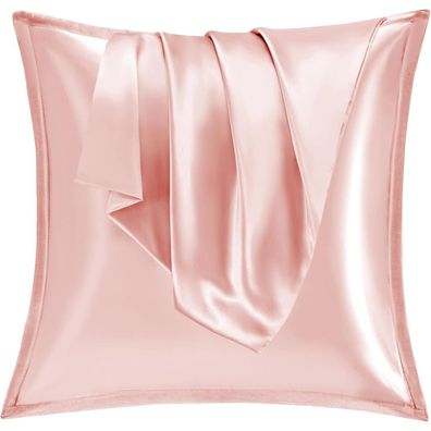 Vielit 2er Set Satin Kissenbezug 65x65 cm mit Reißverschluss, weich wie Seide