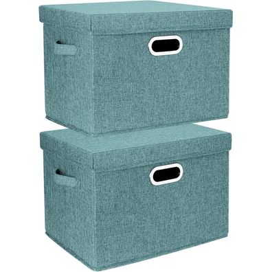 TYEERS Aufbewahrungsbox mit Deckel, Groß, Faltbar, Waschbar, Stoff, 44x30x29