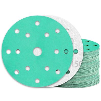 Kongming 60er Schleifpapier Klett 150mm, 150er Körnung, 15 Loch für