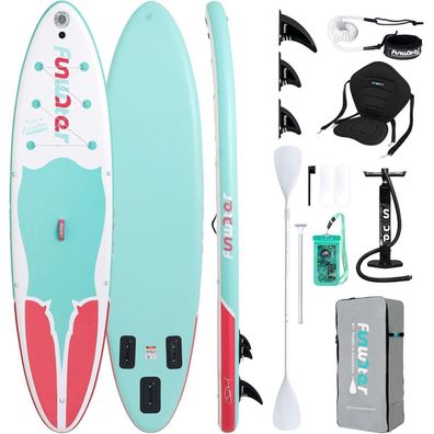 FunWater MANTA-Pink M Aufblasbares Stand Up Paddle Board SUP mit Zubehör für