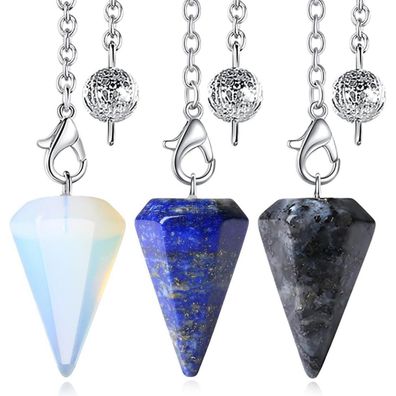 Xiannvxi 3er Set Kristalle Pendel Lapislazuli, Labradorit, Opal - Spirituelles