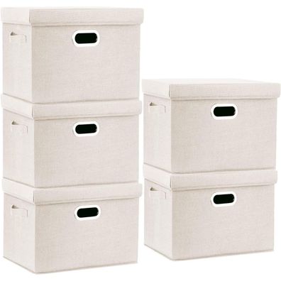 TYEERS Aufbewahrungsboxen mit Deckel, Groß, Stoff, Faltbar, Waschbar, 44x30x29