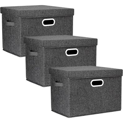 TYEERS Aufbewahrungsbox mit Deckel, Groß, Stoff, Faltbar, Waschbar, 44x30x29