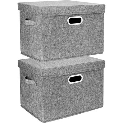TYEERS Aufbewahrungsbox mit Deckel, Groß, Faltbar, Waschbar, Stoff, 44x30x29