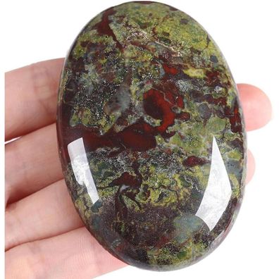Xiannvxi Blutstein Sorgenstein Oval 2.4 Zoll - Natürlicher Heilstein für