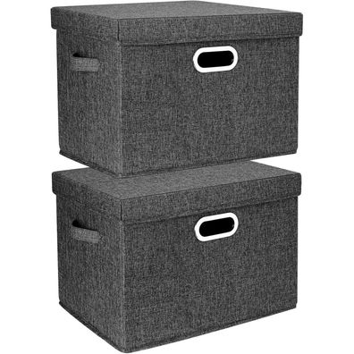 TYEERS Aufbewahrungsbox mit Deckel, Groß, Stoff, Faltbar, Waschbar, 44x30x29