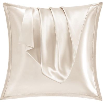 Vielit 2er Set Satin Kissenbezug 60x60 cm mit Reißverschluss - Weich und