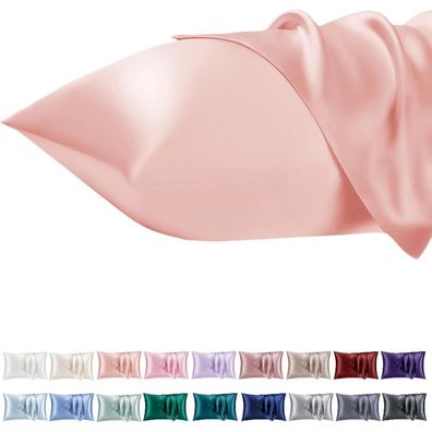 Vielit 2er Set Satin Kissenbezug 40x60 cm mit Reißverschluss - Weich