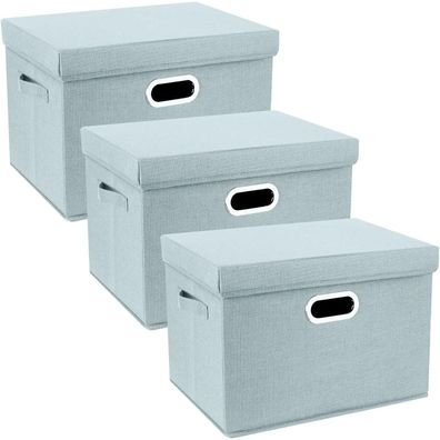 TYEERS Aufbewahrungsboxen mit Deckel, Groß, Stoff, Faltbar, Waschbar, 44x30x29