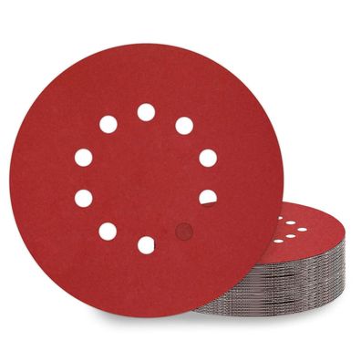 Kongming 25x Schleifpapier 225mm Klett P800, 10 Loch, Rot für